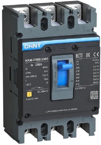 Выключатель автоматический в литом корпусе CHINT NXM-250S 3п 180А 35кА картинка